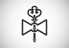 Bow and key logo sign symbol illustration vector