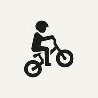 Kids bicycle silhouette shape vector
