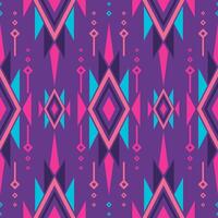 Seamless pattern ethnic abstract background round ikat patterngeometric curve design for fashion clothes, textile, wrapping, decoration background. vector