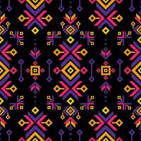 Seamless pattern ethnic abstract background round ikat patterngeometric curve design for fashion clothes, textile, wrapping, decoration background. vector