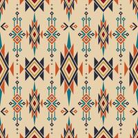 Seamless pattern ethnic abstract background round ikat patterngeometric curve design for fashion clothes, textile, wrapping, decoration background. vector