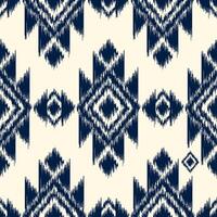 Seamless pattern ethnic abstract background round ikat patterngeometric curve design for fashion clothes, textile, wrapping, decoration background. vector