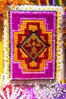 backdrop of beautifully arranged flower and bright colors is backdrop for flower in beautifully arranged garden at flower festival. Beautiful colorful background with Copy Space for inserting text. photo