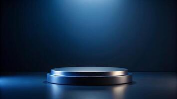 an empty podium on a dark background photo