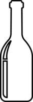Wine bottle icon in line. isolated on Shape of traditional glass bottle of still wine Glass Bottle Types Alcohol Beverage Bar Drink Concept for apps, website vector