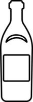 Wine bottle icon in line. isolated on Shape of traditional glass bottle of still wine Glass Bottle Types Alcohol Beverage Bar Drink Concept for apps, website vector