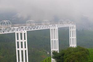 view of the Kemuning Hill glass bridge in Karanganyar photo