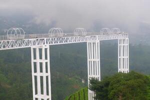 view of the Kemuning Hill glass bridge in Karanganyar photo