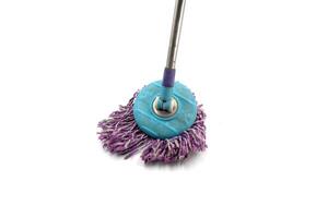 dirty mop on white background photo