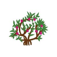 Apple tree icon. Illustration of apple tree isolated on white background. hand-drawn images of plants. Illustration design elements with a plant theme vector