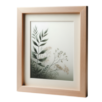 Wooden frame with a plant isolated from background png