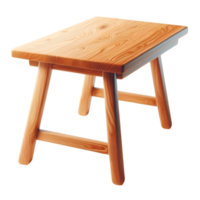 Wooden table with legs on a transparent background png