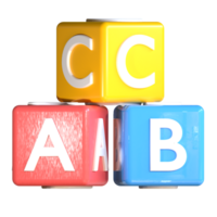 3d alphabet boîte png