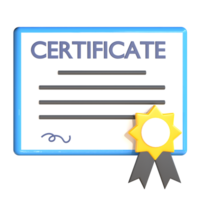 3d certificato scuola png