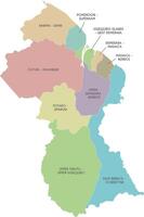 map of Guyana with regions and administrative divisions. Editable and clearly labeled layers. vector