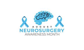 Neurosurgery awareness month. background, banner, card, poster, template. illustration. vector