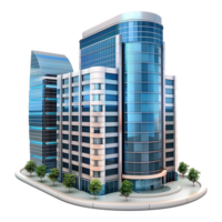 Business center building isolated on transparent background png