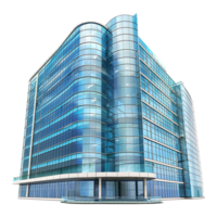 Business center building isolated on transparent background png