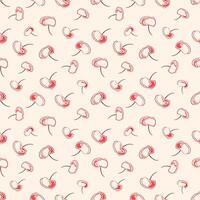 Red isolated poppies, abstract pattern. Minimalistic hand-drawn floral pattern design. Seamless texture for web, textile and stationery. Modern vibrant abstract florals. vector