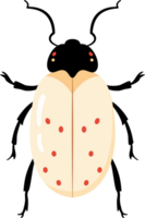 een kever met kleurrijk kleur en mooi patroon Aan haar terug vleugel. vlak tekenfilm stijl. png