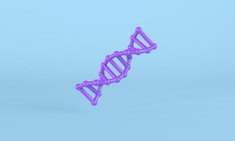 3D Purple DNA Helix on Light Blue Background photo