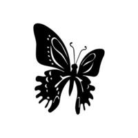 mariposas acortar Arte recopilación. mano dibujado diseño elementos para saludo tarjetas, carteles, logo, etiquetas, etiquetas, álbum de recortes, Boda invitaciones monocromo mariposas vector