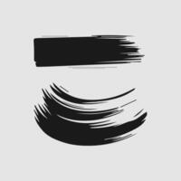 Black paint brush stroke, ink splatter and artistic design elements. Dirty watercolor texture, box, frame, grunge background, splash or creative shape for social media. Abstract drawing. vector