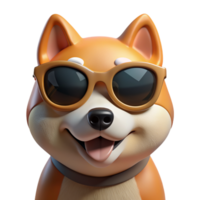akita hund ha på sig solglasögon 3d grafisk png