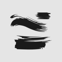 Black paint brush stroke, ink splatter and artistic design elements. Dirty watercolor texture, box, frame, grunge background, splash or creative shape for social media. Abstract drawing. vector