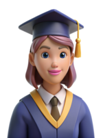 Female wear Graduation Uniform 3d Model png