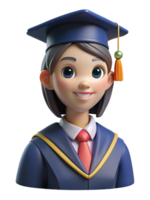 vrouw slijtage diploma uitreiking uniform 3d stijl png