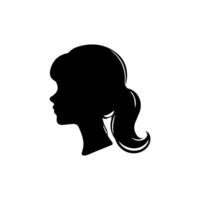 pelo estilo mujer silueta ilustración vector