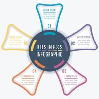 Circle Infographic design 5 Steps, objects, elements or options business information template vector