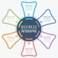 Circle Infographic design 6 Steps, objects, elements or options business information template vector