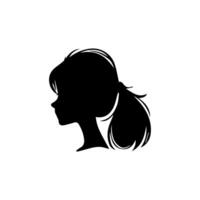 pelo estilo mujer silueta ilustración vector