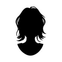 pelo estilo mujer silueta ilustración vector