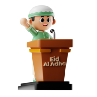 3d Character Boy Give A Speech Pose png