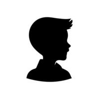 Silhouette of a boy. The side of the child's head. vector