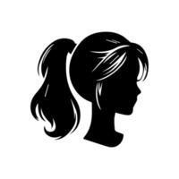 pelo estilo mujer silueta ilustración vector