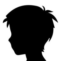 Silhouette of a boy. The side of the child's head. vector