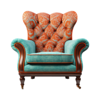 luxe classique antique bras chaise isolé sur transparent Contexte png