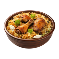 ein Schüssel von Hähnchen Biryani isoliert auf transparent Hintergrund png