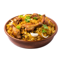 une bol de poulet biryani isolé sur transparent Contexte png