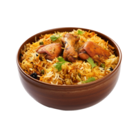 une bol de poulet biryani isolé sur transparent Contexte png