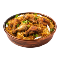 une bol de poulet biryani isolé sur transparent Contexte png