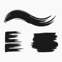 Black paint brush stroke, ink splatter and artistic design elements. Dirty watercolor texture, box, frame, grunge background, splash or creative shape for social media. Abstract drawing. vector