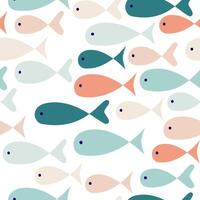 Seamless pattern with fishes vector