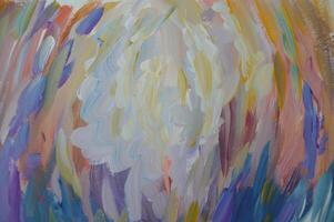 Multicolored abstract brush strokes, artistic background with texture of stripes, strokes. photo