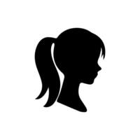 pelo estilo mujer silueta ilustración vector