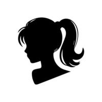 pelo estilo mujer silueta ilustración vector